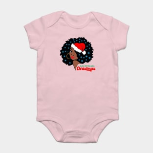 Just a Girl Who Loves Christmas, Black Woman Baby Bodysuit